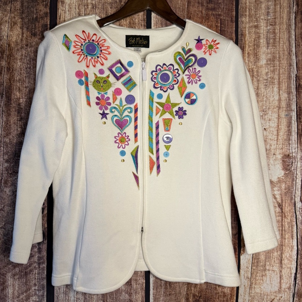 Bob Mackie Embroidered sweater